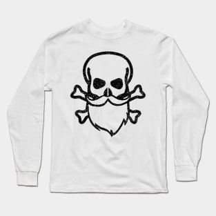 Skull and Beard - Black Long Sleeve T-Shirt